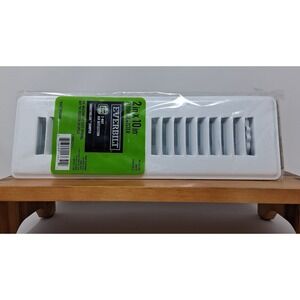 Everbilt 2 in x 10 in White Steel 2-Way Floor Register E150MW 02X10 NEW